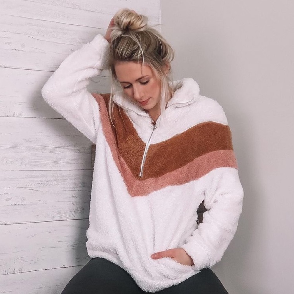 Fuzzy white pullover
